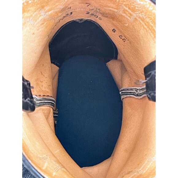 Tony Lama Black Bull hide Boots Size 8 EE Mens Style 2205 Western Leather - Picture 7 of 16